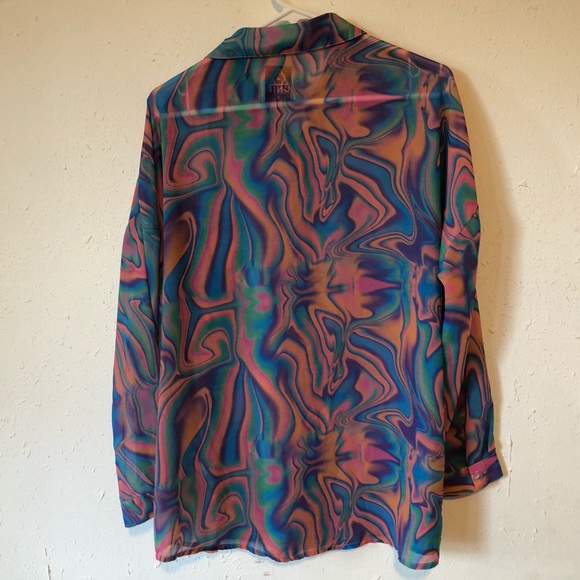 Rare UNIF Trippy Sheer Melt Shirt Tripping M EUC - Picture 6 of 8